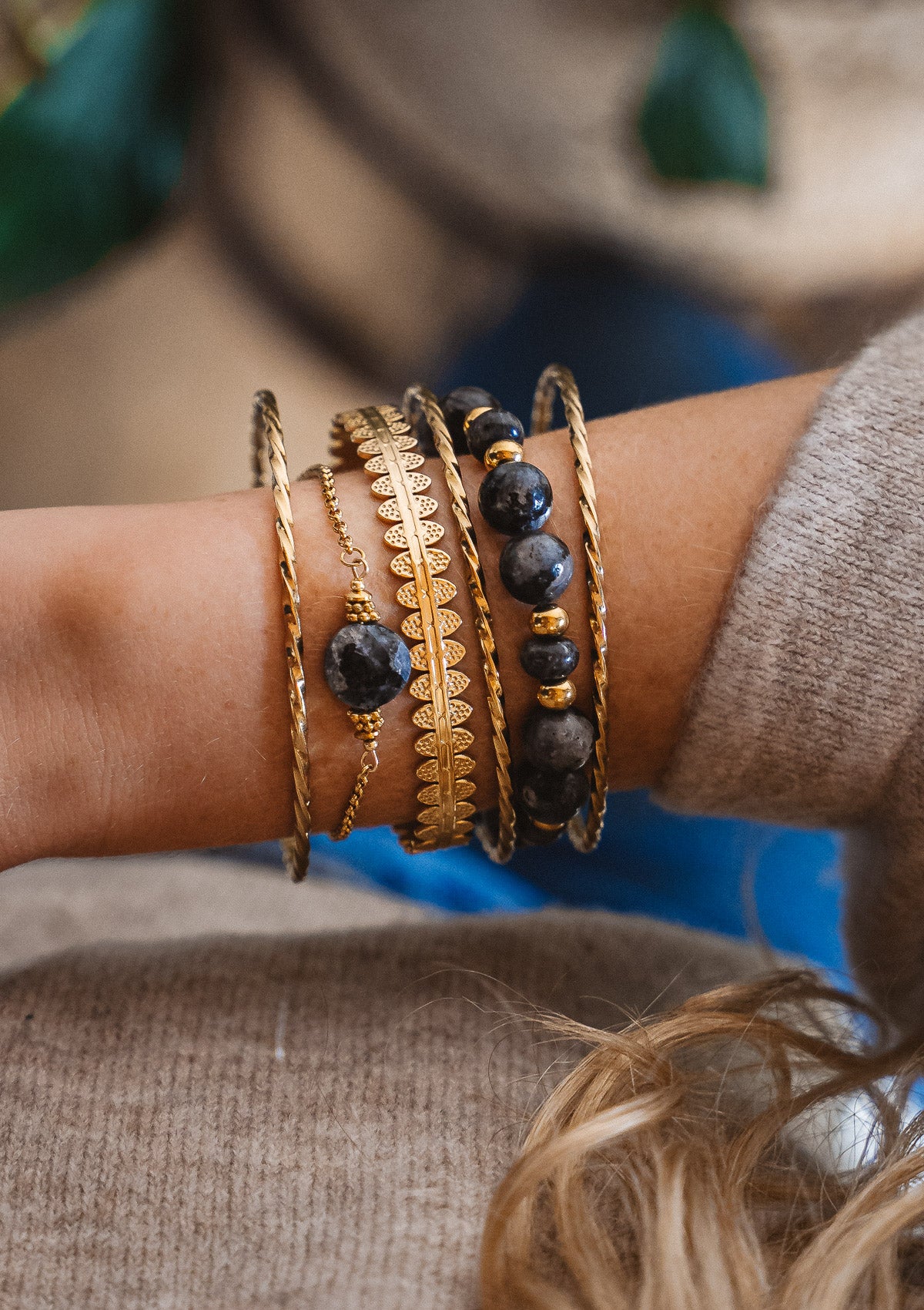 Bracelet Labradorite Foncée – Filtre Protecteur