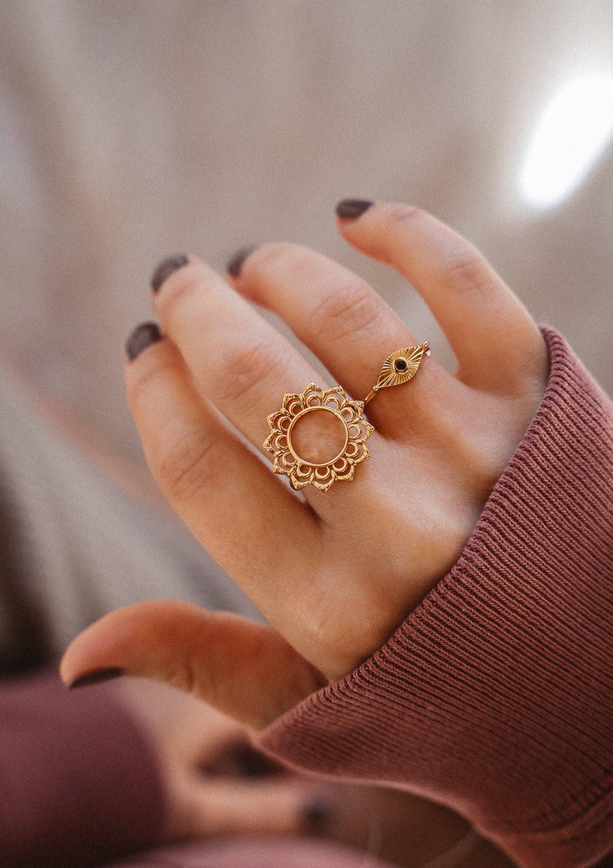 Bague Mandala – Fleur de Nuit