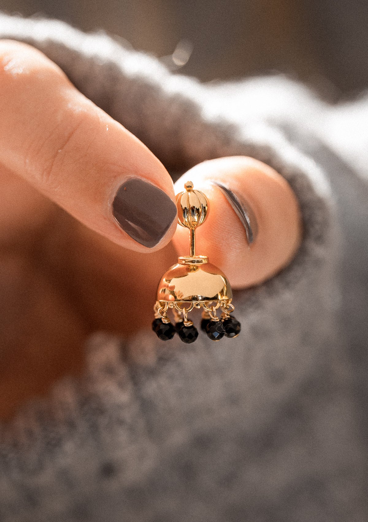 Boucle d’oreille Onyx Noir – Retrouver l’Essence (Vendue à l'unité)