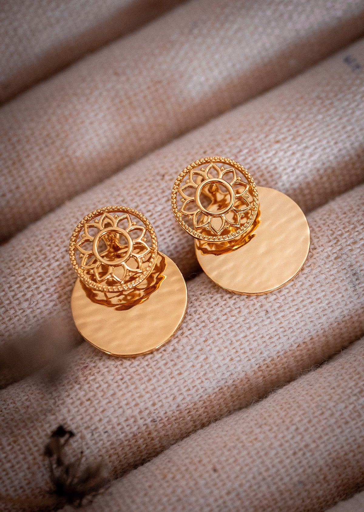 Boucles d’oreilles Médailles – Chakra Solaire