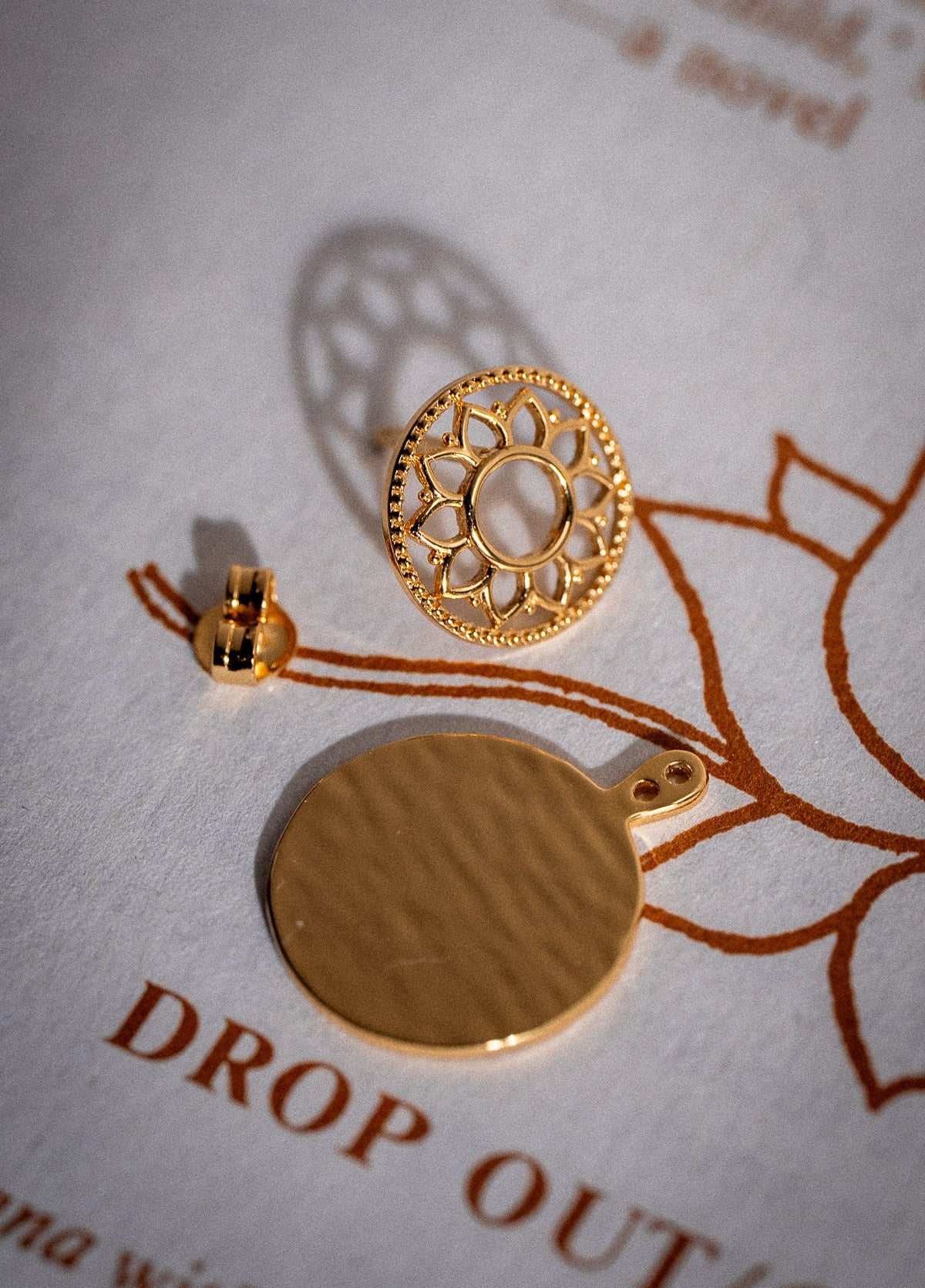 Boucles d’oreilles Médailles – Chakra Solaire