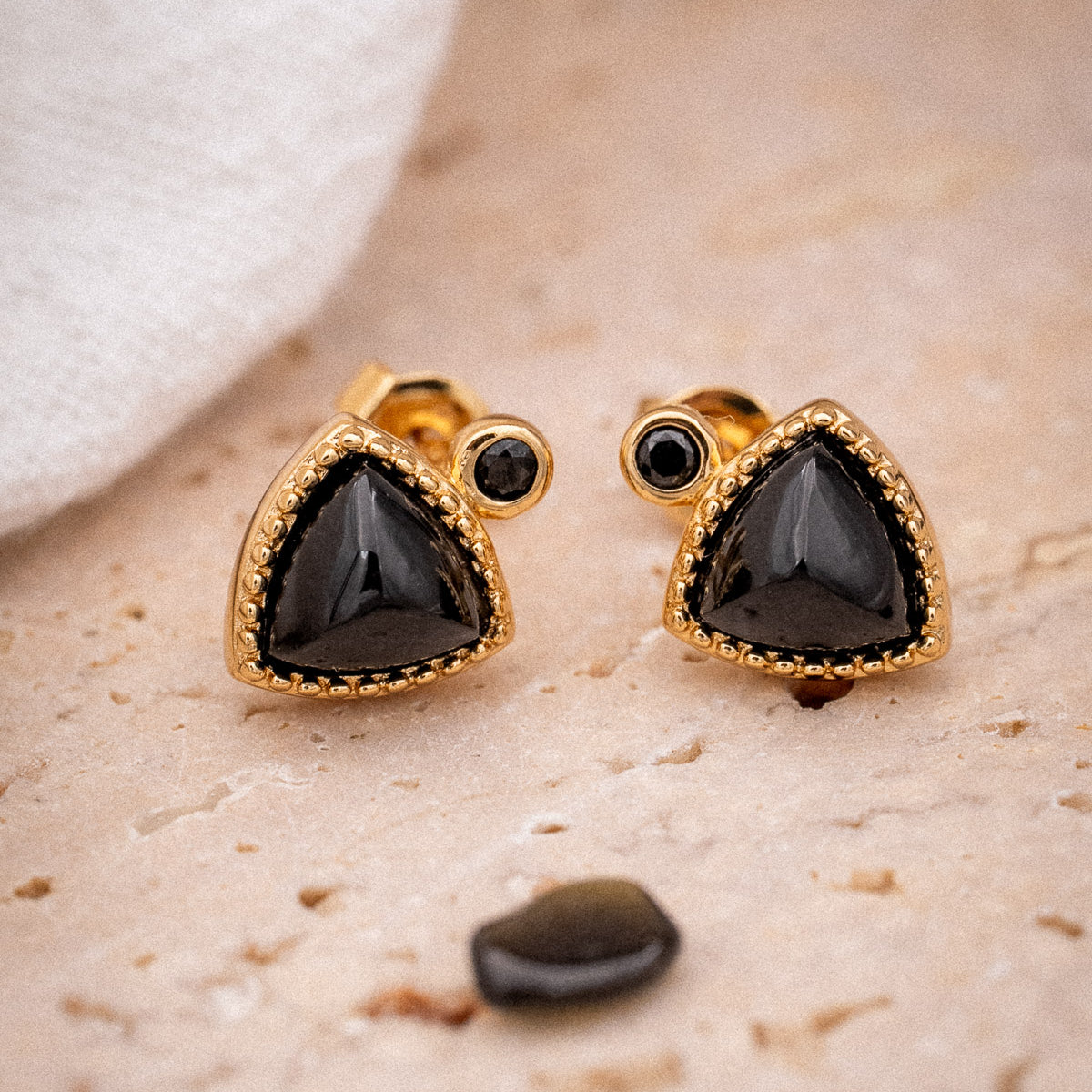 Boucles D’oreilles – Opale – Onyx Mate – Fabriqué en Occitanie