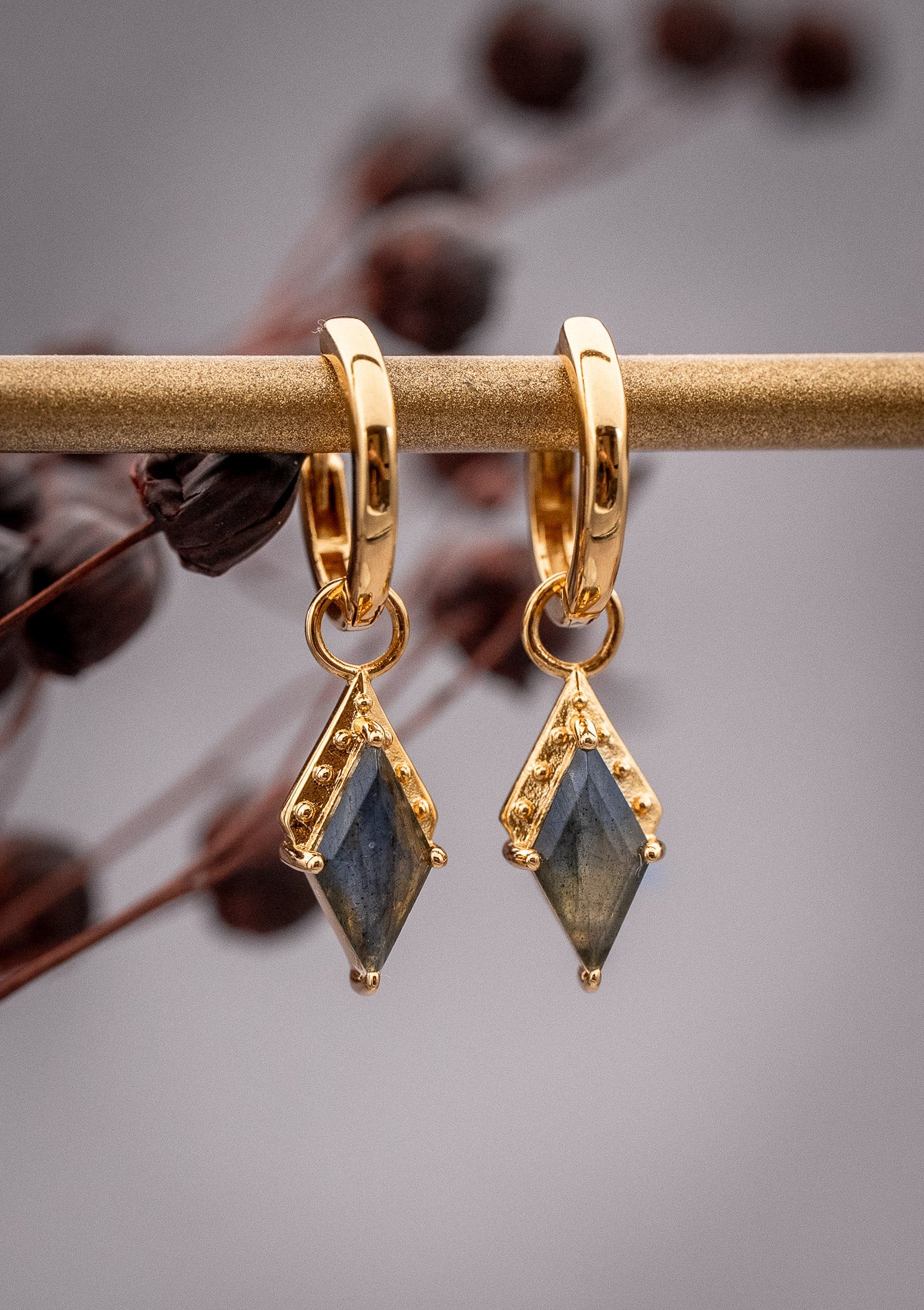 Boucles d’oreilles Labradorite – L’Enchanteresse
