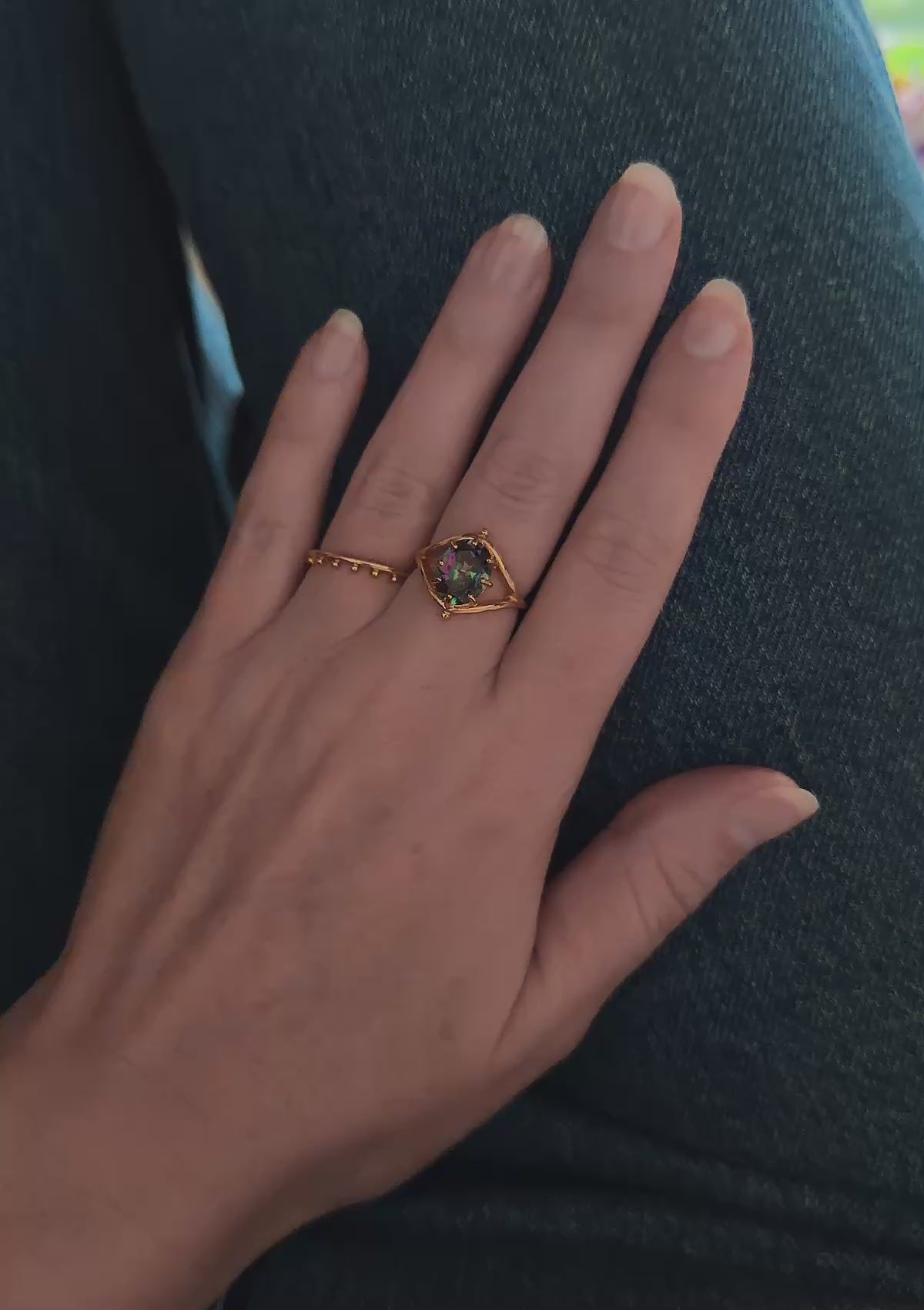 bague grosse pierre naturelle