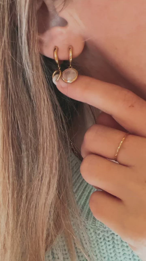 Mini créoles pendentifs - Lune