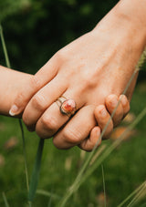 Bague Rhodochrosite dorée à l'or fin - Enfant Intérieur