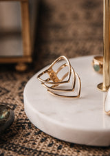 Bague Plaqué or - Triple anneaux