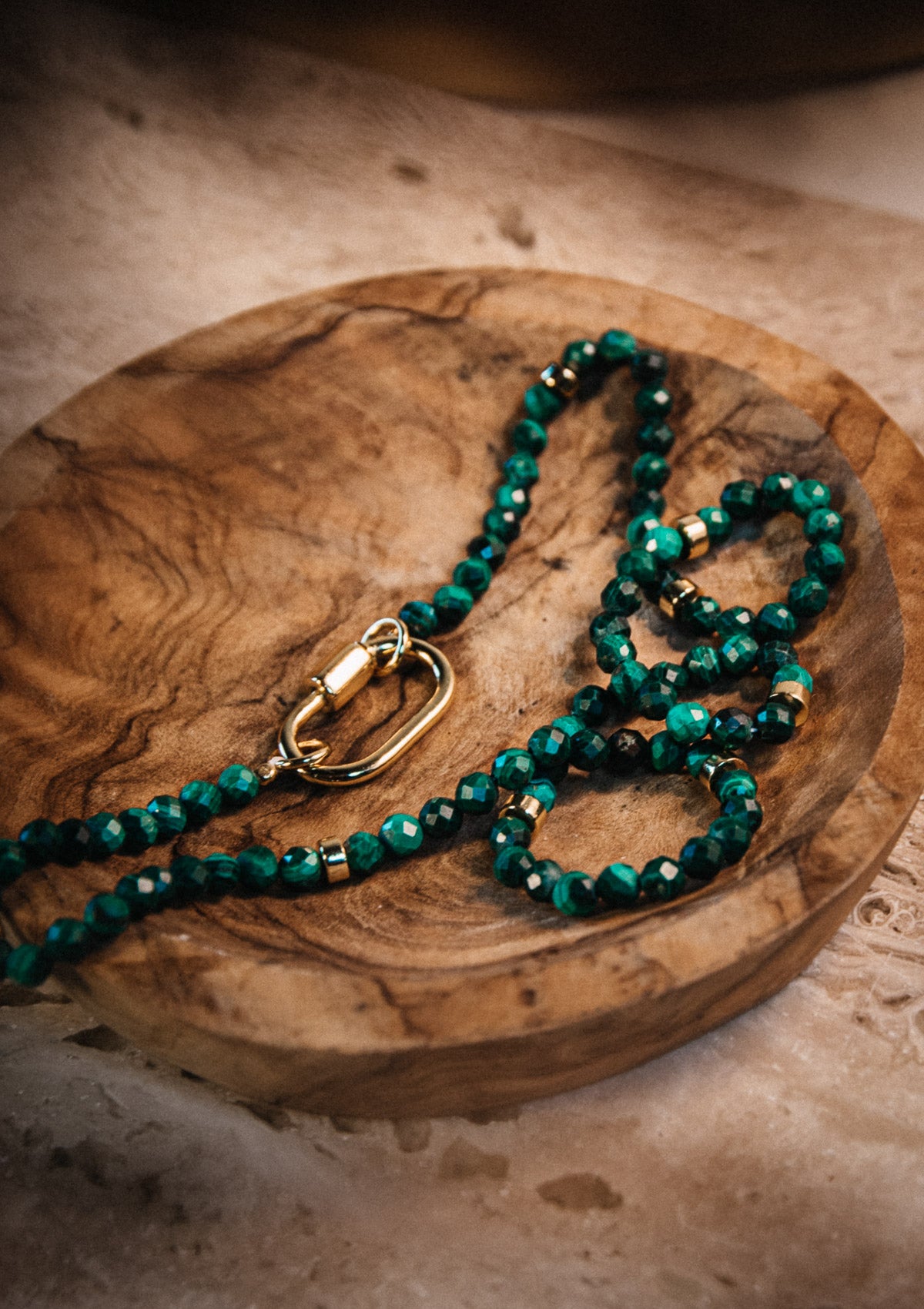 Collier Mousqueton Malachite - Renaissance