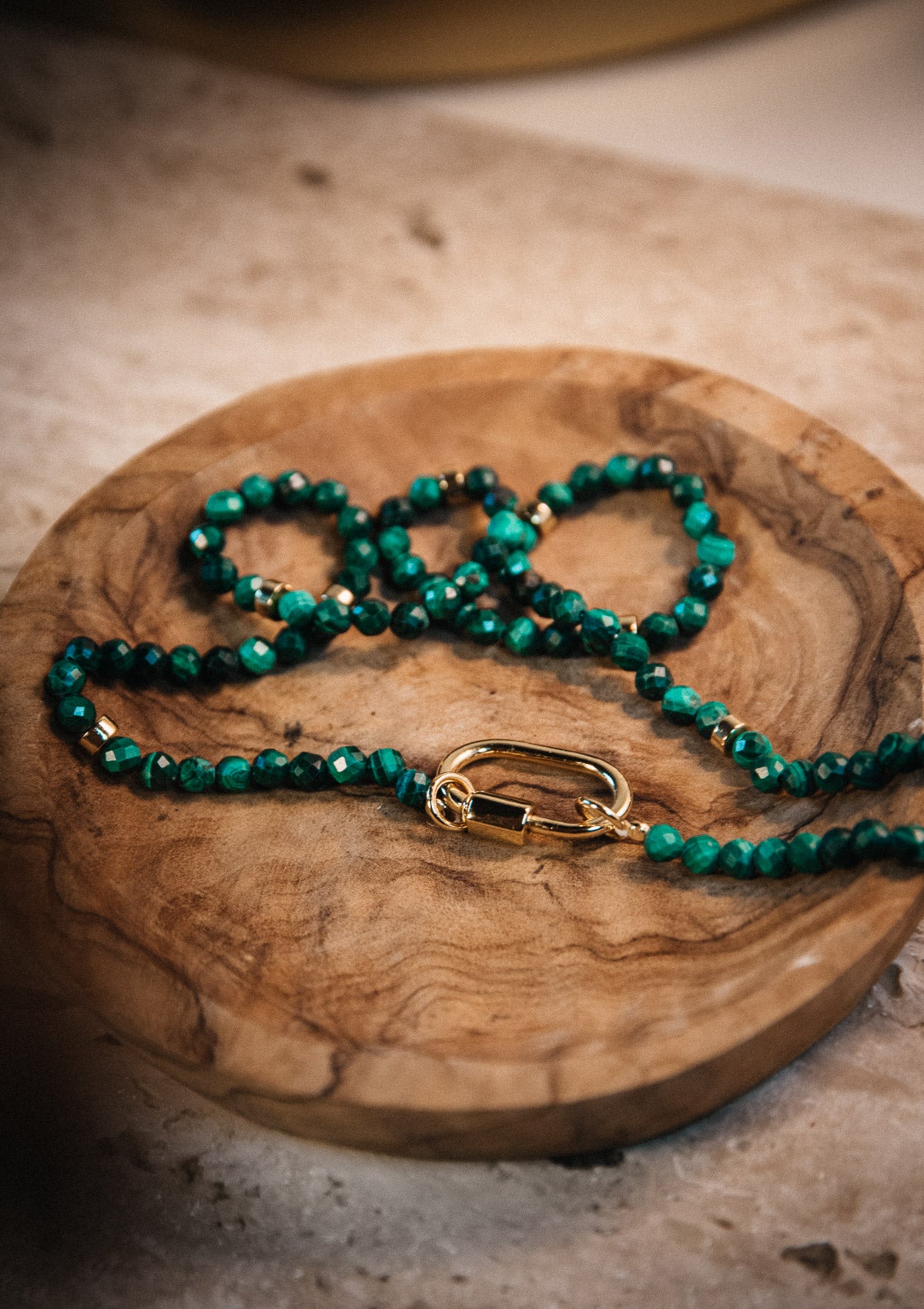 Collier Mousqueton Malachite - Renaissance