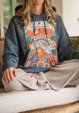 SWEAT FEMME BLEU - ALL WE NEED IS LOVE - COTON 100% BIO