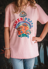 T-SHIRT FEMME ROSE - INNER PEACE - COTON 100% BIO