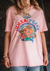 T-SHIRT FEMME ROSE - INNER PEACE - COTON 100% BIO