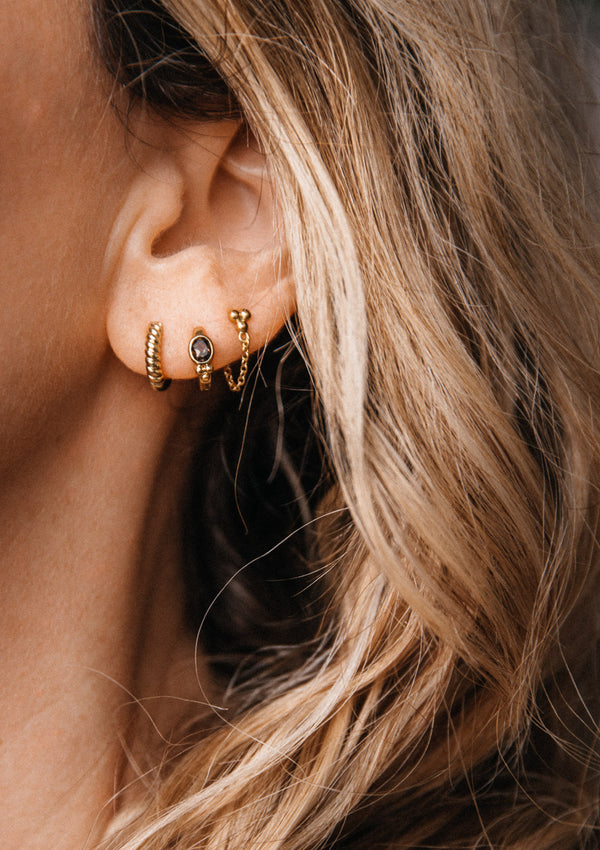 Boucle d'oreille chaînette - Billes (à l’unité)