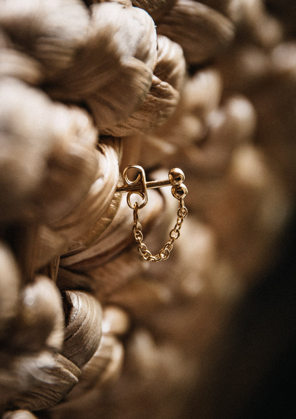 Boucle d'oreille chaînette - Billes (à l’unité)
