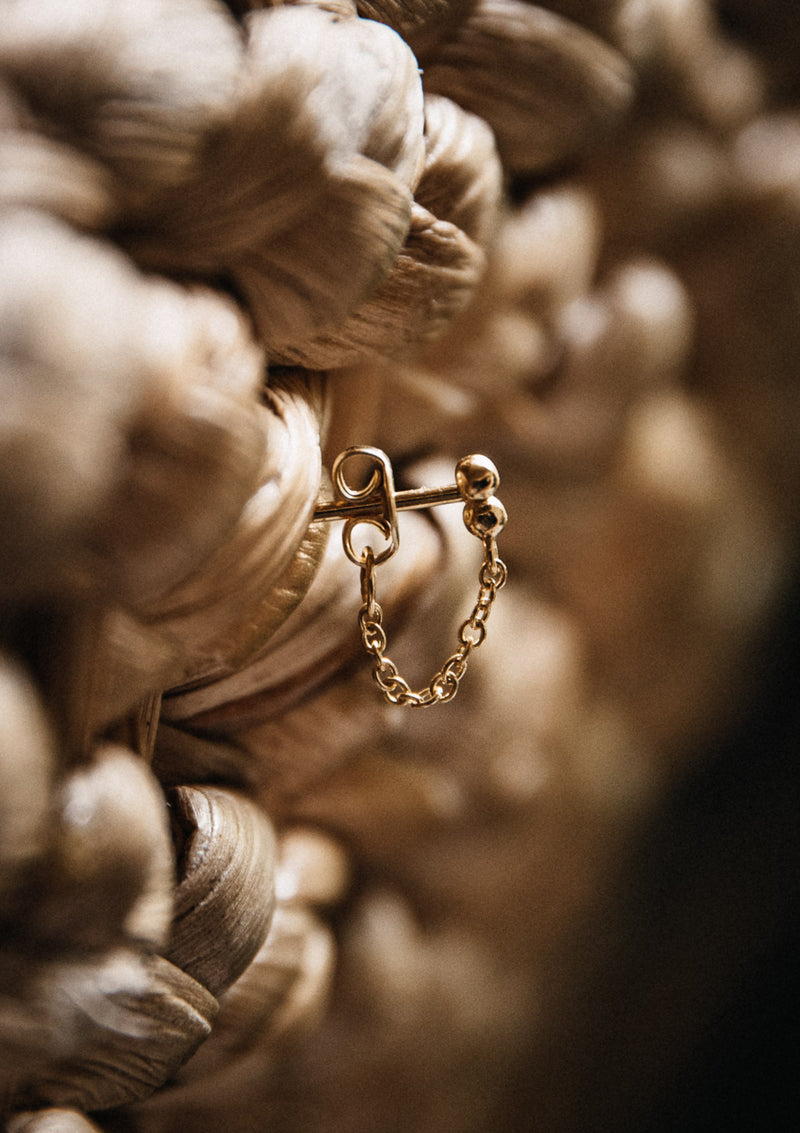 Boucle d'oreille chaînette - Billes (à l’unité)