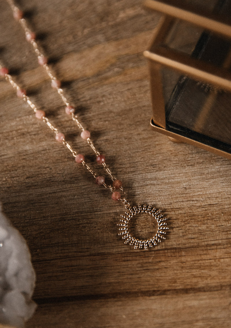 Collier Soleil Tourmaline Rose - Soleil d'Amour