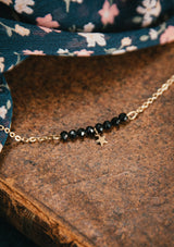 Bracelet Onyx noir et étoile - Rêve ancré