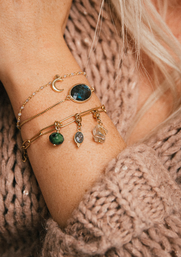Bracelet Lune Labradorite – Féminin Sacré