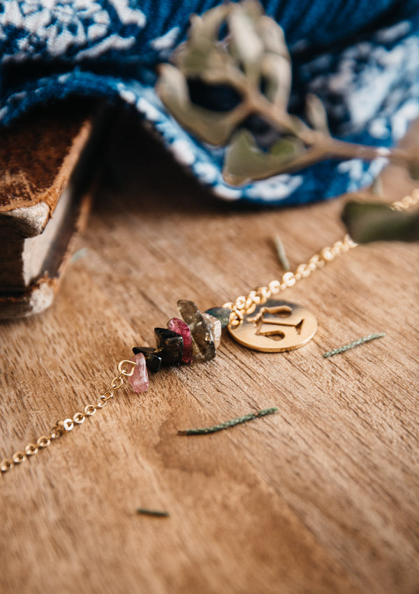 Bracelet Astro et Pierre de Naissance - Balance Tourmaline