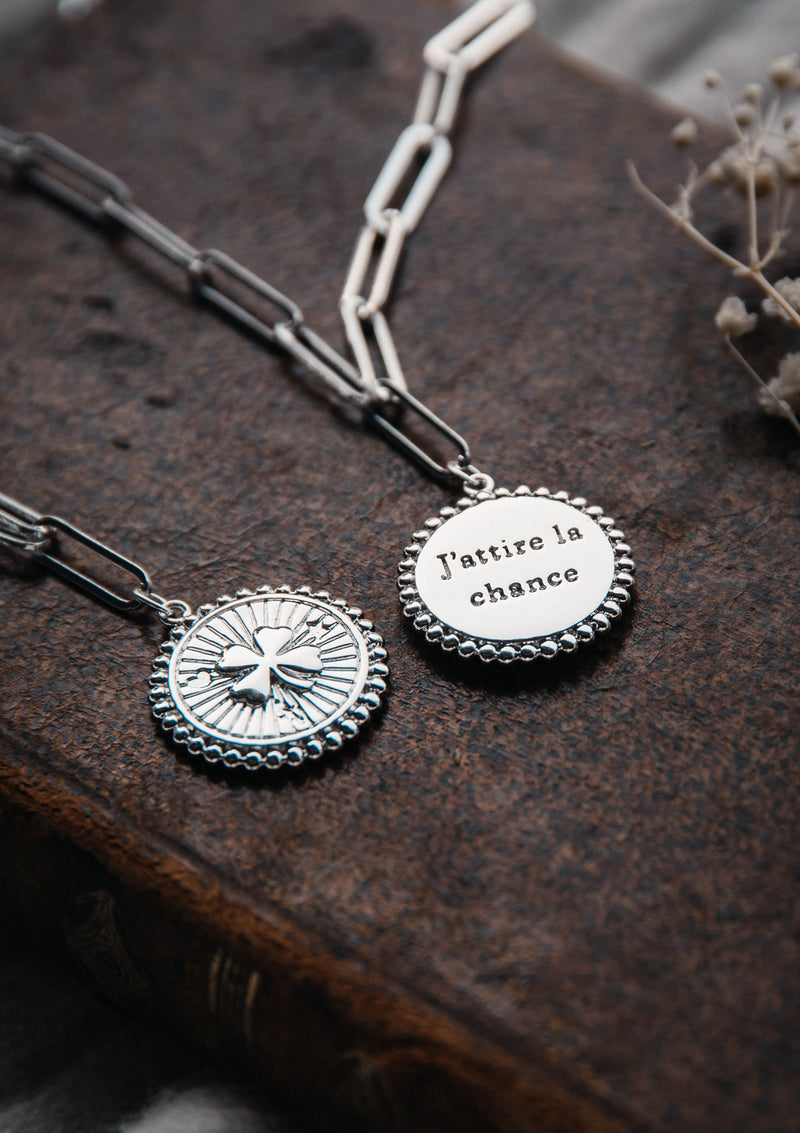 Collier médaillon Trèfle - Mon porte-bonheur
