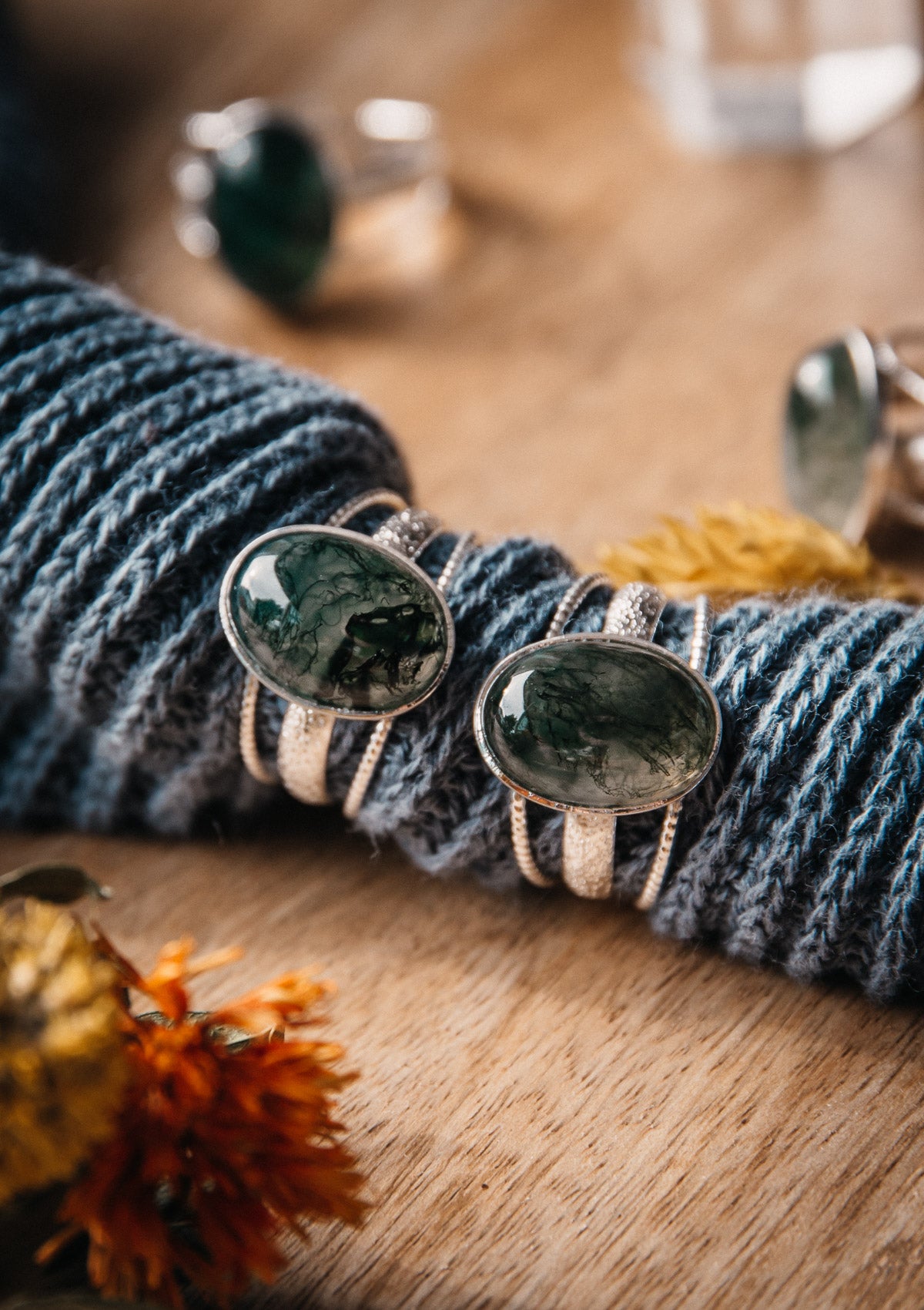 Bague agate mousse deals