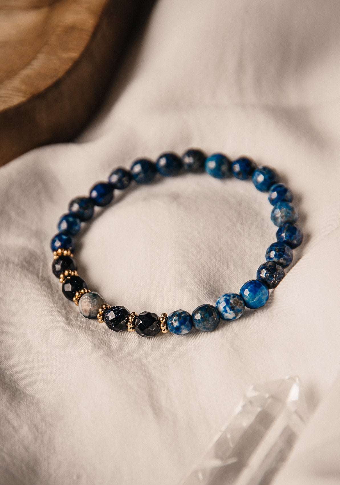Bracelet Lapis Lazuli, Cuivre natif Bleu, Tourmaline Bleue - Chakra de la gorge