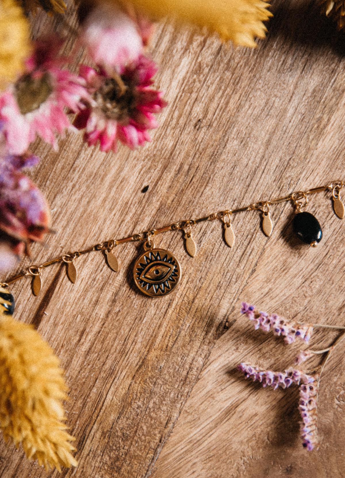 Collier Tourmaline Noir et Œil - Vérité Profonde