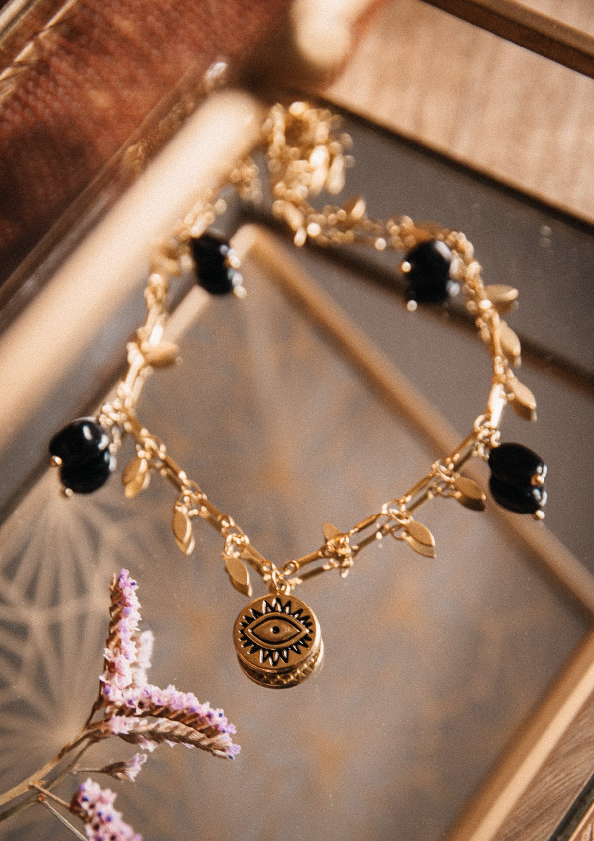 Collier Tourmaline Noir et Œil - Vérité Profonde