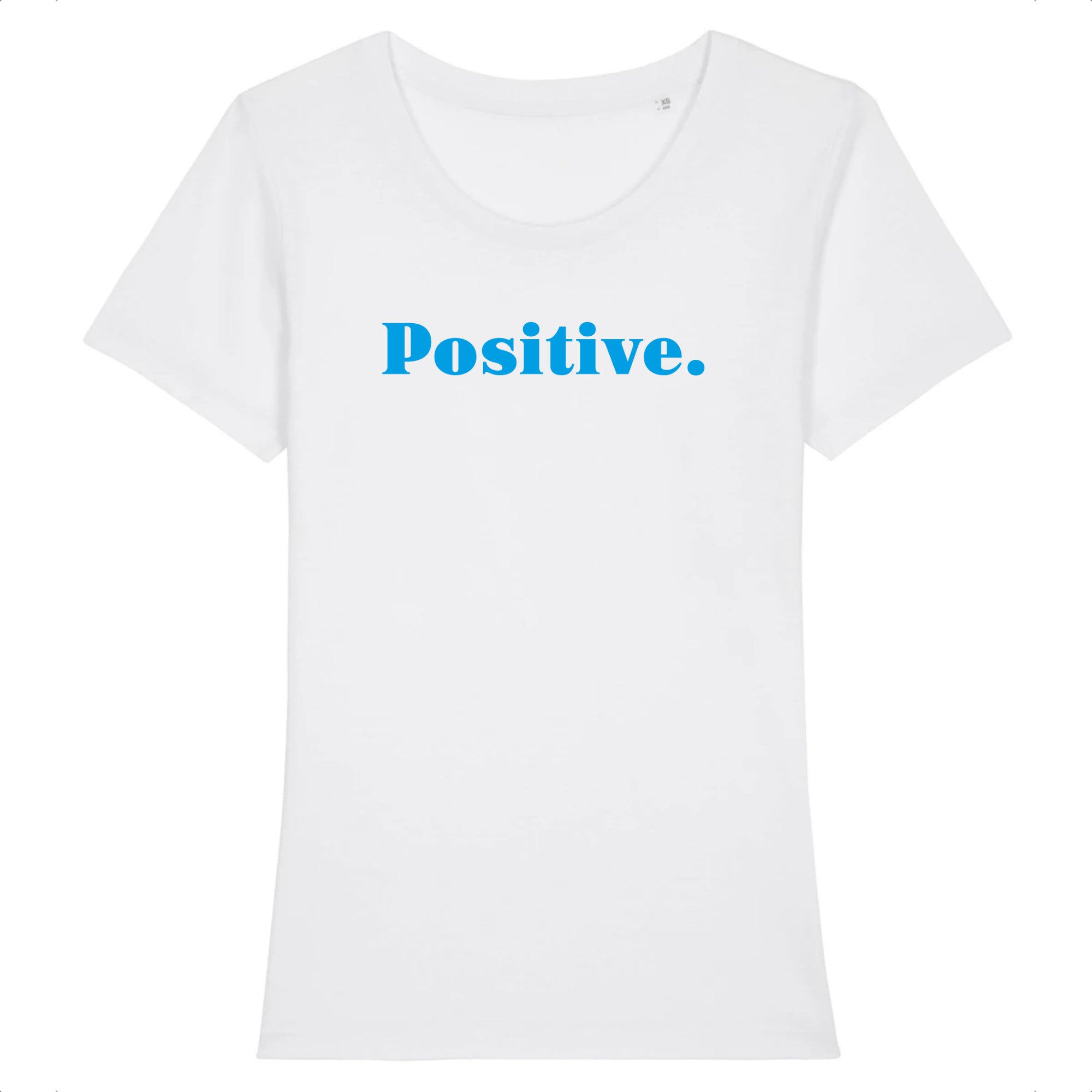T-shirt Femme blanc - Positive - Coton 100% Bio