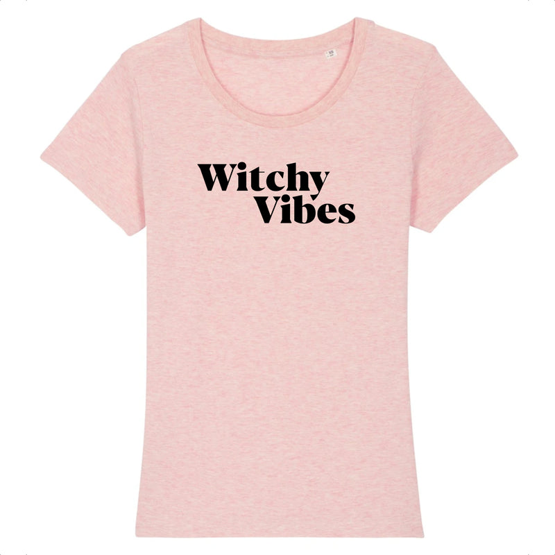 T-shirt Femme rose chiné - Witchy Vibes - Coton 100% Bio